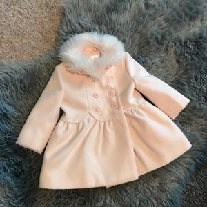 Janie and Jack baby coat 3-6 months pale pink